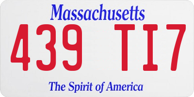 MA license plate 439TI7