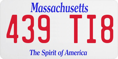 MA license plate 439TI8
