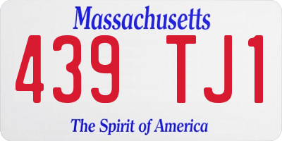 MA license plate 439TJ1