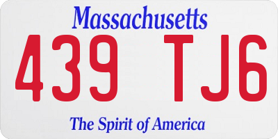 MA license plate 439TJ6