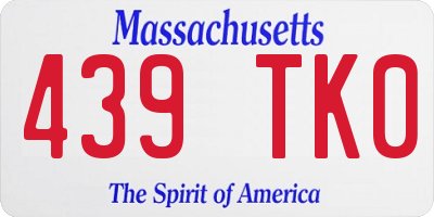 MA license plate 439TK0