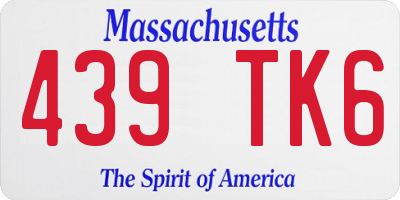 MA license plate 439TK6