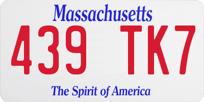 MA license plate 439TK7