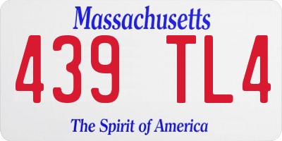 MA license plate 439TL4