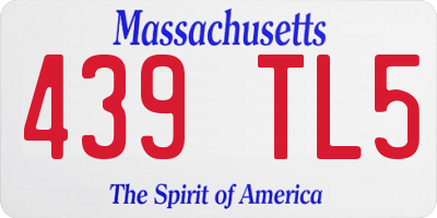 MA license plate 439TL5