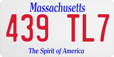 MA license plate 439TL7