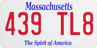 MA license plate 439TL8