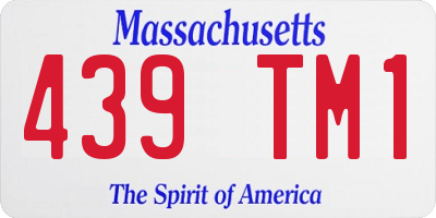 MA license plate 439TM1