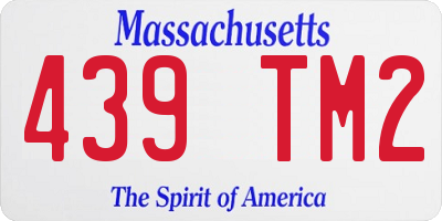 MA license plate 439TM2