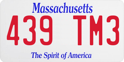 MA license plate 439TM3