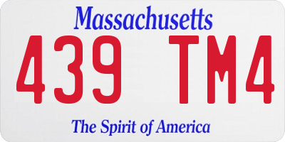 MA license plate 439TM4