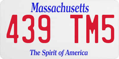 MA license plate 439TM5