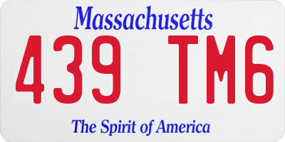 MA license plate 439TM6