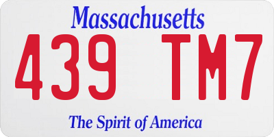 MA license plate 439TM7