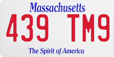MA license plate 439TM9