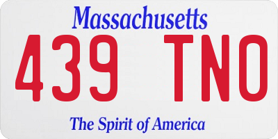 MA license plate 439TN0