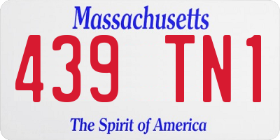 MA license plate 439TN1