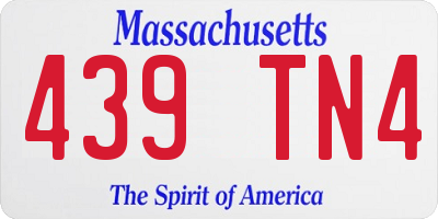 MA license plate 439TN4