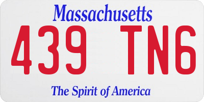 MA license plate 439TN6
