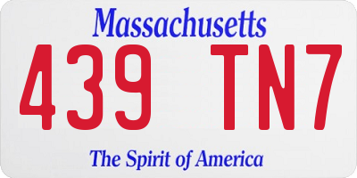 MA license plate 439TN7