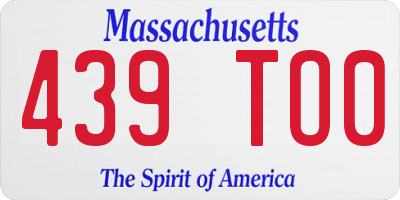 MA license plate 439TO0