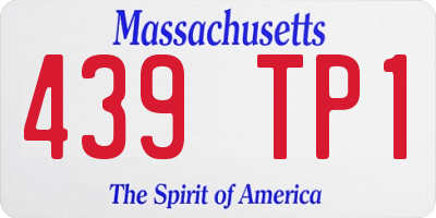 MA license plate 439TP1