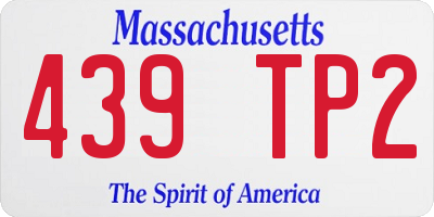 MA license plate 439TP2