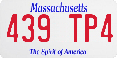 MA license plate 439TP4