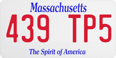 MA license plate 439TP5