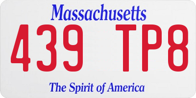MA license plate 439TP8