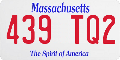 MA license plate 439TQ2