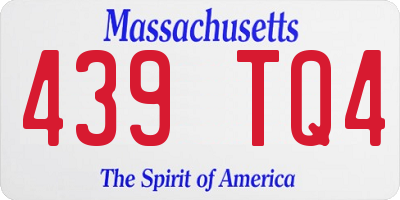 MA license plate 439TQ4