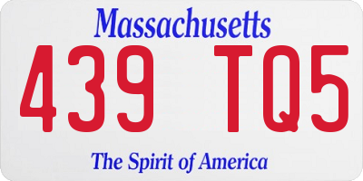MA license plate 439TQ5