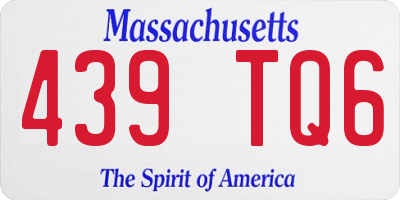 MA license plate 439TQ6