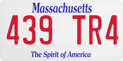 MA license plate 439TR4