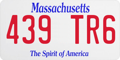 MA license plate 439TR6