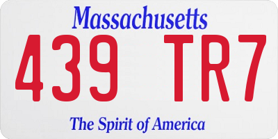 MA license plate 439TR7