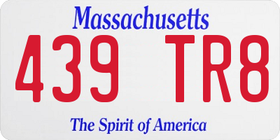 MA license plate 439TR8