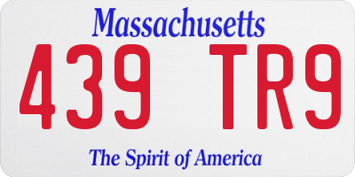 MA license plate 439TR9