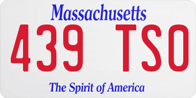 MA license plate 439TS0