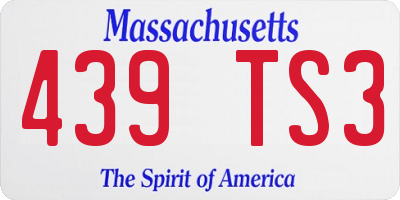 MA license plate 439TS3