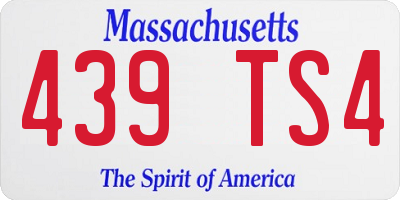 MA license plate 439TS4