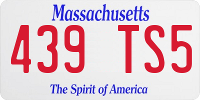 MA license plate 439TS5