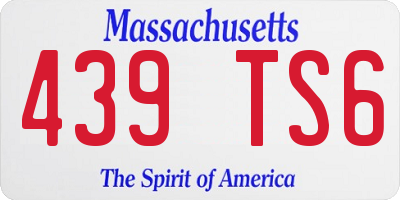 MA license plate 439TS6