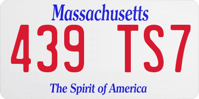 MA license plate 439TS7