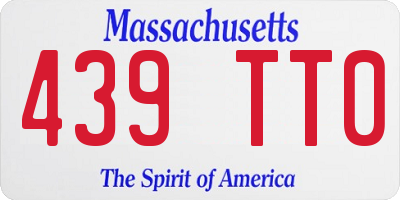 MA license plate 439TT0
