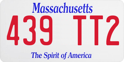 MA license plate 439TT2