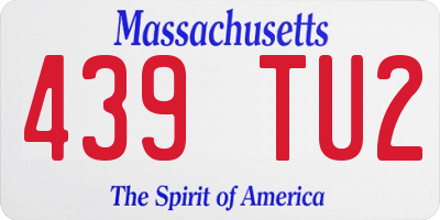 MA license plate 439TU2