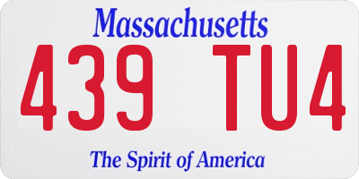 MA license plate 439TU4