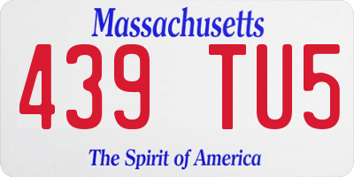 MA license plate 439TU5